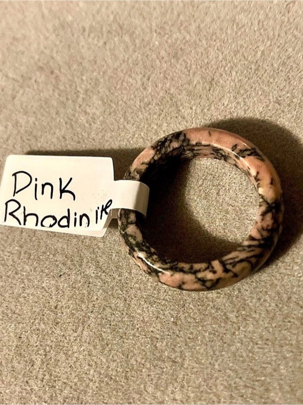 Pink Rhodinite Crystal ring